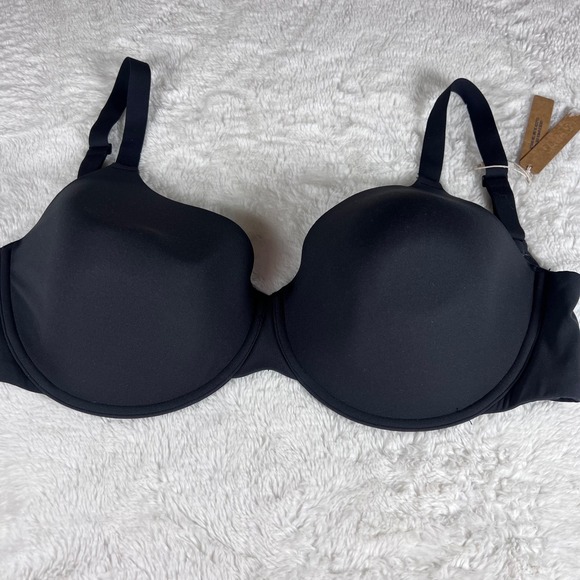 SKIMS Fits Everybody T-Shirt Demi Bra Onyx Black Size 34H BR-UWR-2294 NEW - Picture 5 of 13